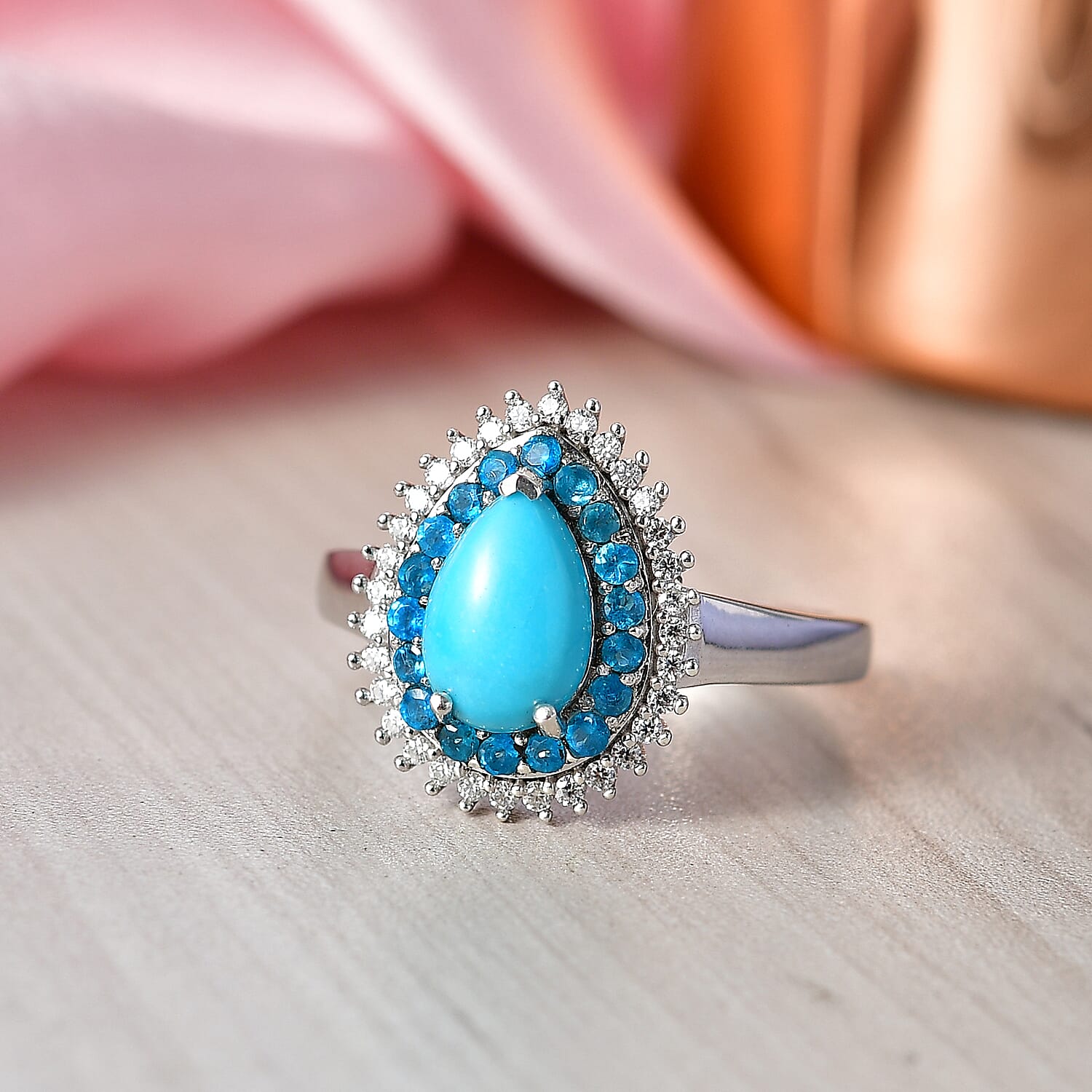 D'Joy Premium Sleeping Beauty Turquoise and Multi Gemstone 1.80