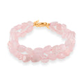 Galilea Rose Quartz Beads Bracelet in Goldtone (7-8.5In) - Sticky add to cart bar