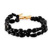 Galilea Rose Quartz Beads Bracelet in Goldtone (7-8.5In)