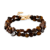Galilea Rose Quartz Beads Bracelet in Goldtone (7-8.5In)