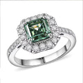 950 Platinum Luxuriant Lab Grown Green Diamond (IR) and Lab Grown Diamond (VS) Green Legacy Frame Ring (Size 6.0) (5.85 g) 2.50 ctw - Sticky add to cart bar