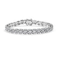 D'Joy Moissanite 4.35 ctw Cuban Chain Men's Bracelet in Rhodium Over Sterling Sil (8.00 In) - Sticky add to cart bar