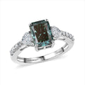 SGL Certified 950 Platinum Luxuriant Lab Grown Green Diamond (IR) and Lab Grown Diamond (VS) Forest Flame Desire Ring (Size 6.0) (4.45 g) 2.75 ctw - Sticky add to cart bar