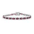 Epic Deal D'Joy Premium Orissa Rhodolite Garnet, Moissanite Roman Colonnade Bracelet in Rhodium Over Sterling Silver (7.25 In) 13.50 ctw - Sticky add to cart bar