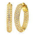 EverTrue Lab Created White Sapphire 4.90 ctw Hoop Earrings in 18K YG Plated - Sticky add to cart bar
