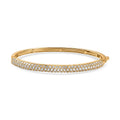 EverTrue Lab Created White Sapphire 3 Row Bangle Bracelet in 18K YG Plated (6.50 In) 4.50 ctw - Sticky add to cart bar