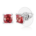 D'Joy Lab Created Orange Sapphire Solitaire Stud Earrings in Platinum Over Sterling Silver 1.60 ctw - Sticky add to cart bar