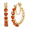 EverTrue Lab Created Orange Sapphire 4.70 ctw Heart Hoop Earrings in 18K YG Plated - Sticky add to cart bar