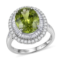 Rhapsody 950 Platinum AAAA Sava Sphene, Diamond (E-F, VS) (1.10 cts) Ring (Size 10.0) (7.65 g) 7.80 ctw