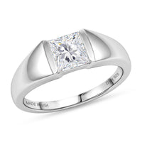 D'Joy Moissanite (Sqr 6x6mm) Ring in 18K Vermeil YG Over Sterling Silver (Size 7.0) 1.25 ctw
