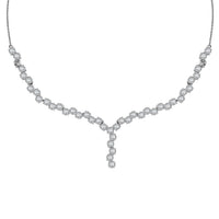 D'Joy White Topaz 27.60 ctw Necklace in Rhodium Over Sterling Silver 18-20 Inches