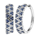EverTrue Lab Created Blue Sapphire 1.65 ctw Heart Earrings in Platinum Bond - Sticky add to cart bar