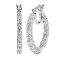 EverTrue Lab Created White Sapphire Hoop Earrings in Platinum Bond 3.50 ctw - Sticky add to cart bar