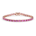 EverTrue Lab Created Pink Sapphire Linear Bracelet in 18K RG Plated (7.25 In) 17.60 ctw - Sticky add to cart bar