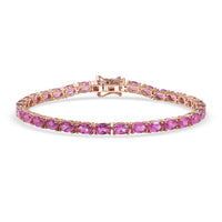 EverTrue Lab Created Pink Sapphire Linear Bracelet in 18K RG Plated (7.25 In) 17.60 ctw