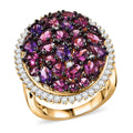 D'Joy Premium Multi Gemstone Ring in 18K Vermeil YG Over Sterling Silver (Size 10.0) 6.50 ctw - Sticky add to cart bar