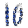 EverTrue Lab Created White Sapphire Hoop Earrings in Platinum Bond 10.30 ctw - Sticky add to cart bar
