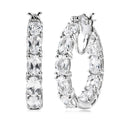 EverTrue Lab Created White Sapphire Hoop Earrings in Platinum Bond 10.30 ctw - Sticky add to cart bar
