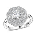 D'Joy White Topaz Majesty Ring in Rhodium Over Sterling Silver (Size 10.0) 1.40 ctw - Sticky add to cart bar