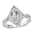 D'Joy White Topaz Ring in Rhodium Over Sterling Silver (Size 10.0) 3.00 ctw - Sticky add to cart bar