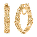 EverTrue Bronzella Collection Royal Vine Filigree Hoop Earrings in 18K Yellow Gold Plated Bronze - Sticky add to cart bar