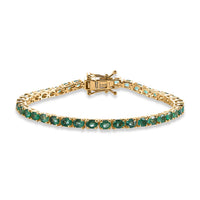 D'Joy Premium Kagem Zambian Emerald Bracelet in 18K Vermeil YG Over Sterling Silver (7.25 In) 7.10 ctw