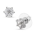 D'Joy White Topaz 3.25 ctw Crown Solitaire Stud Earrings in Rhodium Over Sterling Silver - Sticky add to cart bar