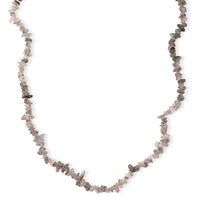 Salt Pepper Quartz Beaded Necklace (32 Inches) with Lobster Lock in Stainless Steel 355.00 ctw