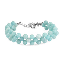EverTrue Amazonite Beaded Bracelet in Stainless Steel (7.25-9.25In) 95.00 ctw
