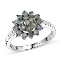 D'Joy Narsipatnam Alexandrite, Moissanite Ring in Rhodium Over Sterling Silver (Size 6.0) 1.15 ctw