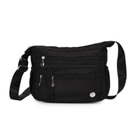 Passage Black Nylon Multi Pocket Crossbody Bag (11.8"x3.94"x9.45") with RFID and Shoulder Strap
