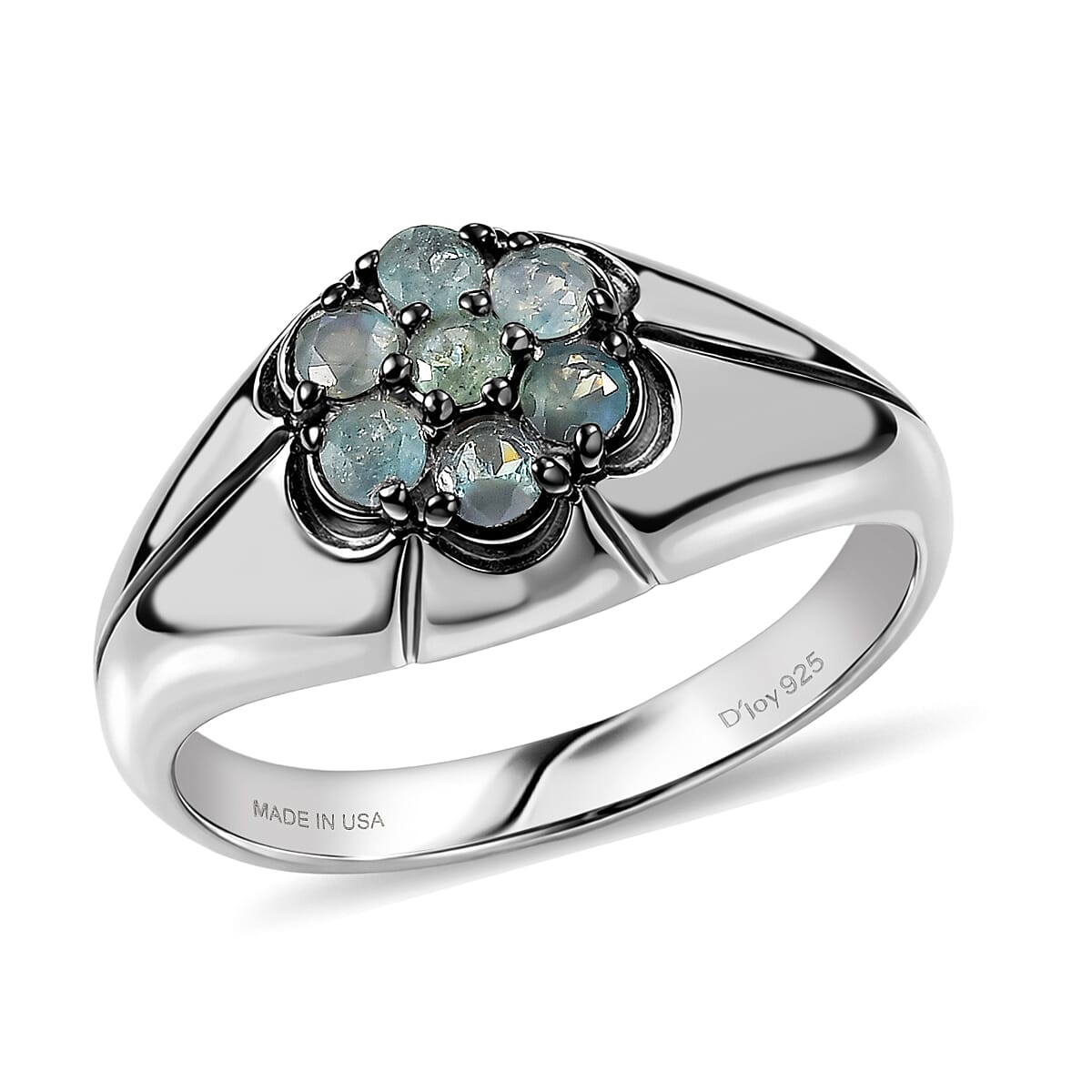 D'Joy Narsipatnam Alexandrite Men's Ring in Rhodium Over Sterling Silver (Size 10.0) 0.90 ctw