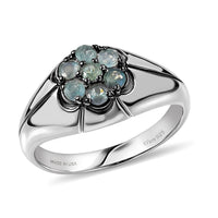 D'Joy Narsipatnam Alexandrite Men's Ring in Rhodium Over Sterling Silver (Size 10.0) 0.90 ctw