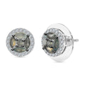 D'Joy Narsipatnam Alexandrite and Moissanite 1.00 ctw Stud Earrings in Rhodium Over Sterling Silver - Sticky add to cart bar