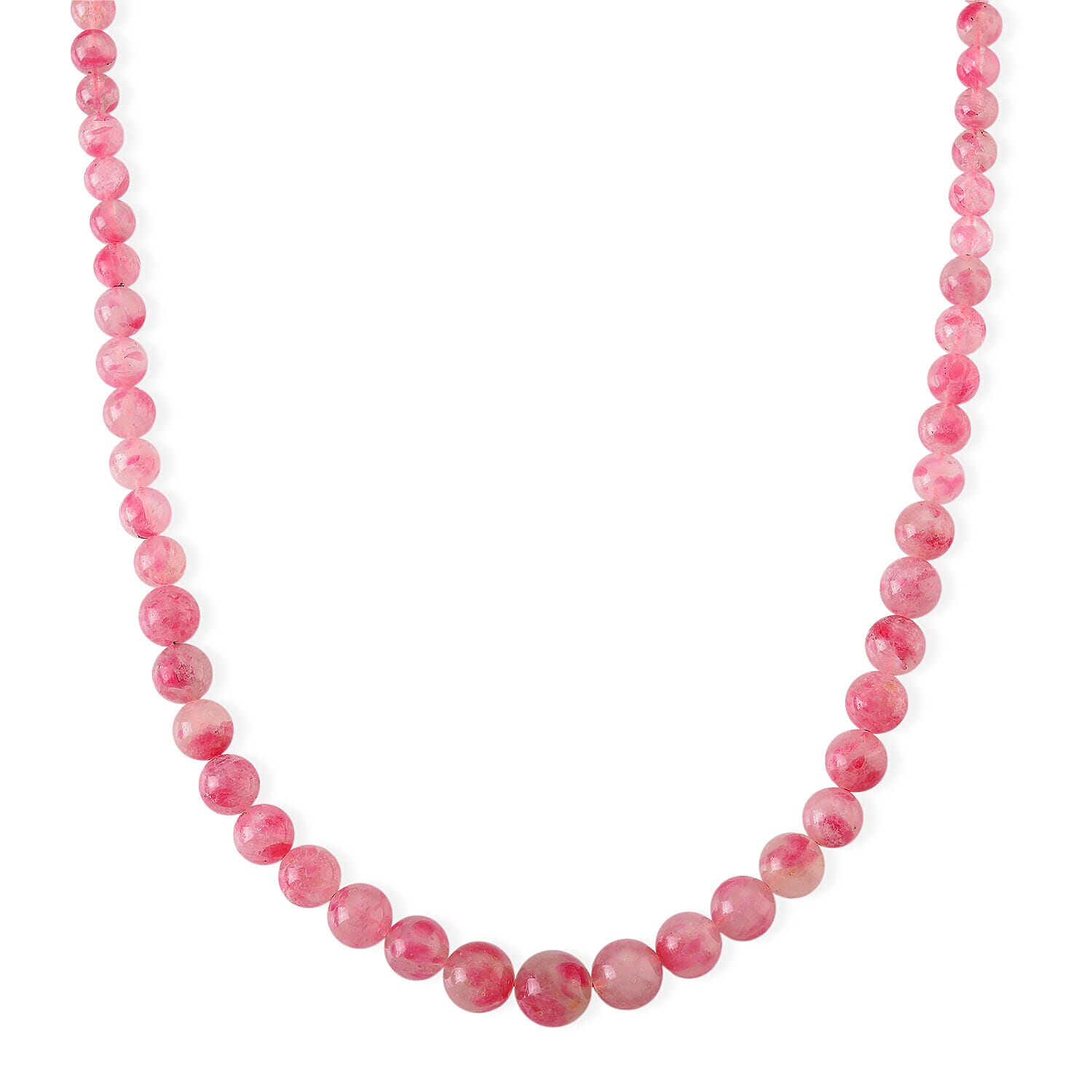 D'Joy Sakura Rhodochrosite Beaded 360.00 ctw Necklace in Sterling Silver (20-22Inches)