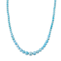 D'Joy Larimar 215.00 ctw Beaded Necklace in Rhodium Over Sterling Silver (20-22 Inches)