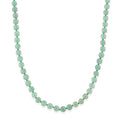 D'Joy Green Fluorite 340.00 ctw Beaded Necklace (20 Inches) in Rhodium Over Sterling Silver - Sticky add to cart bar