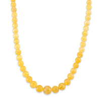 D'Joy Yellow Fluorite 550.00 ctw Beaded Necklace (20 Inches) in 14K YG Over Sterling Silver