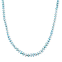 D'Joy Larimar 179.00 ctw  Beaded Necklace in Rhodium Over Sterling Silver (20 Inches)