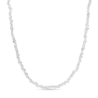 D'Joy American Herkimar Quartz 76.50 ctw Beaded Necklace in Rhodium Over Sterling Silver (24 Inches)