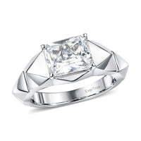 EverTrue White Topaz Men's Ring in Platinum Bond (Size 10.0) 4.50 ctw