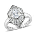 D'Joy White Topaz Ring in Rhodium Over Sterling Silver (Size 10.0) 1.65 ctw - Sticky add to cart bar