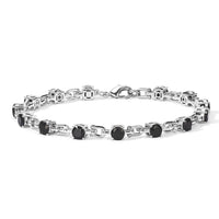 EverTrue Skyblue Topaz 9.35 ctw Station Bracelet in Platinum Bond (8.00 In)