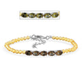 EverTrue Autumn Alexite and Brazilian Citrine 23.00 ctw Beaded Fire Line Bracelet in Platinum Bond (6.5-8.00In) - Sticky add to cart bar