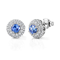 Certified & Appraised D'Joy Premium Tanzanite & Moissanite Earring in Rhodium Over Sterling Silver 2.06 ctw (Del. in 10 - 15 Days)
