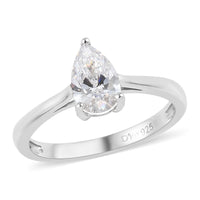 Swarovski Zirconia Ring (Size 6.0) in Platinum Over Sterling Silver 0.88 ctw
