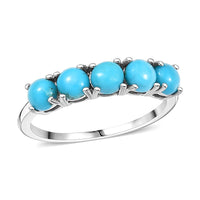 Sleeping Beauty Turquoise Ring (Size 7.5) in Platinum Over Sterling Silver 1.43 ctw