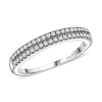 White Diamond Ring (Size 7.0) in Platinum Over Sterling Silver 0.25 ctw