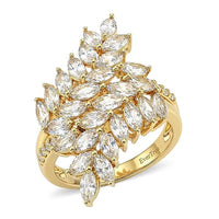 EverTrue Lab Created White Sapphire Ring in 18K YG Plated (Size 9.0) 4.40 ctw