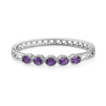 EverTrue African Amethyst Bangle Bracelet in Stainless Steel (7.25 In) 5.65 ctw - Sticky add to cart bar